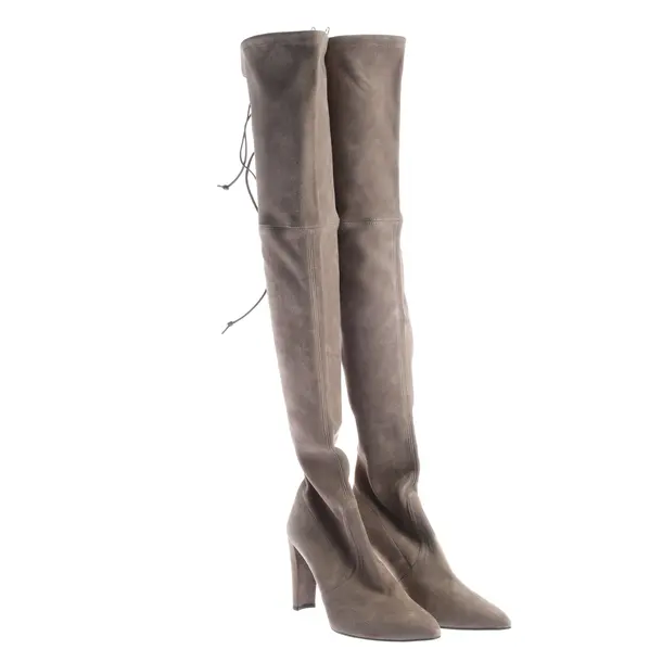 Overkneestiefel, in Hellgrau, Stuart Weitzman