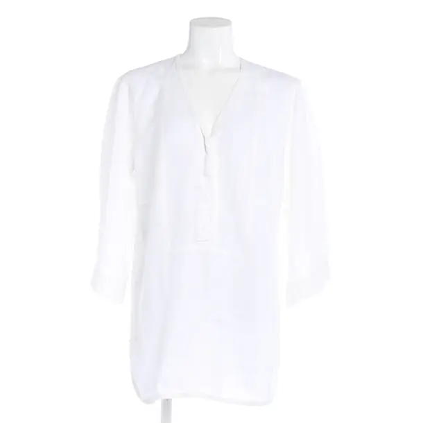 Dress, in White, Linen, Strenesse