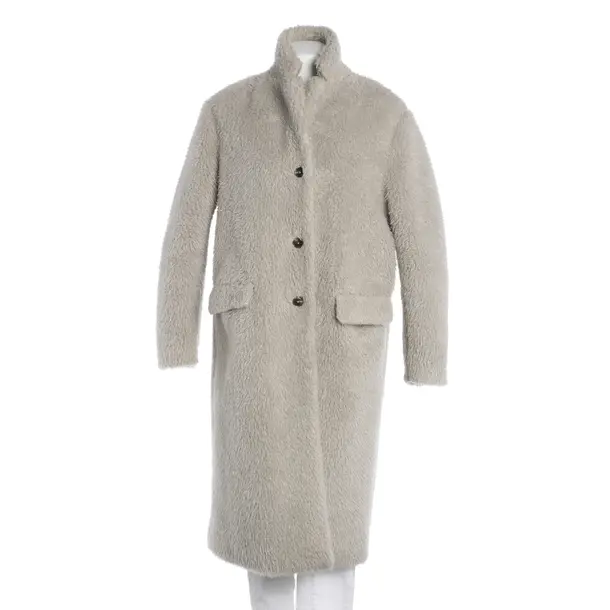 Winter Coat, in Light Gray, Polyester, Closed