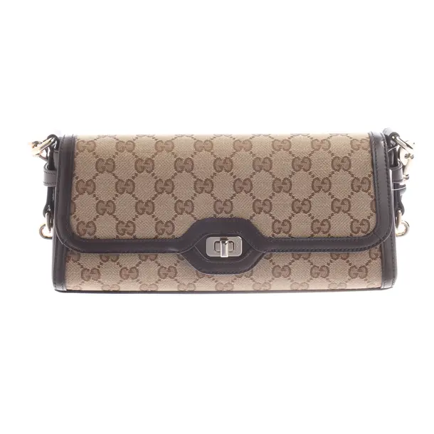 Schultertasche, in Braun, Baumwolle, Gucci