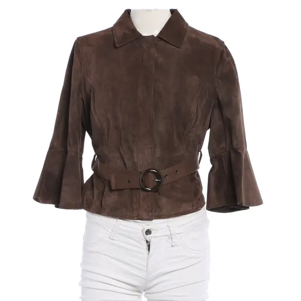 LeatherJacket, in Brown, Leather, Love Moschino