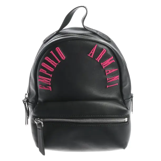 Backpack, in Black, Leather, Emporio Armani