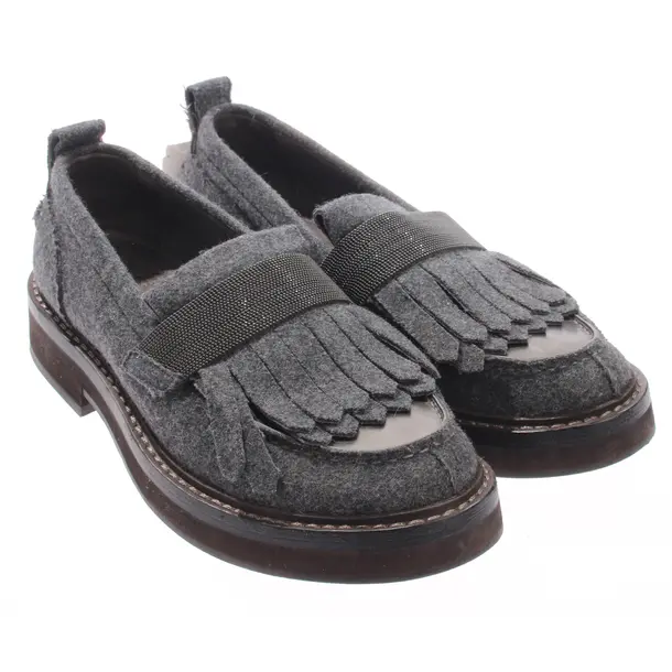 Flats, in Gray, Brunello Cucinelli
