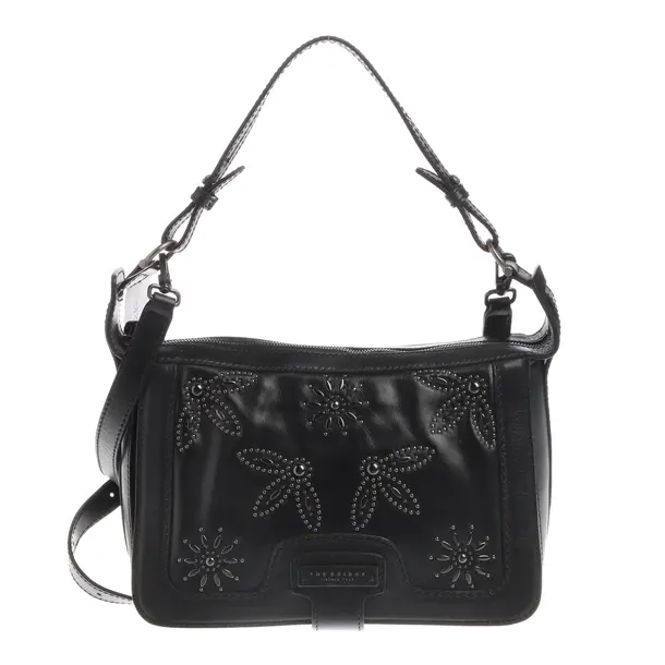 Shoulder Bag, in Black, Leather, The Bridge