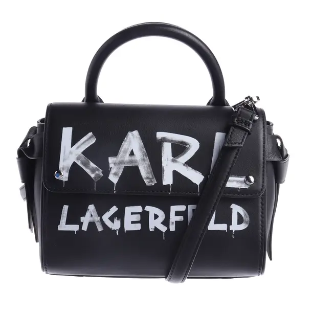 Handbag, in Black, Leather, Karl Lagerfeld