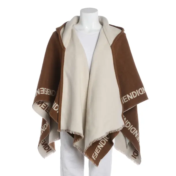 Poncho, in Braun, Wolle, Fendi