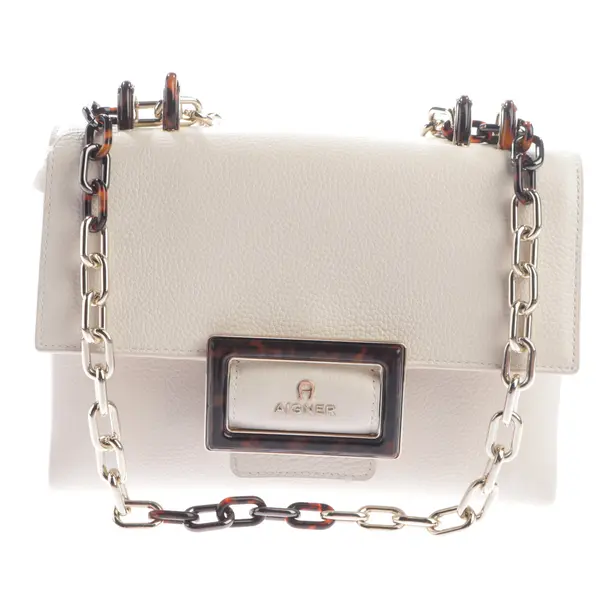 Schultertasche, in Beige, Leder, Aigner