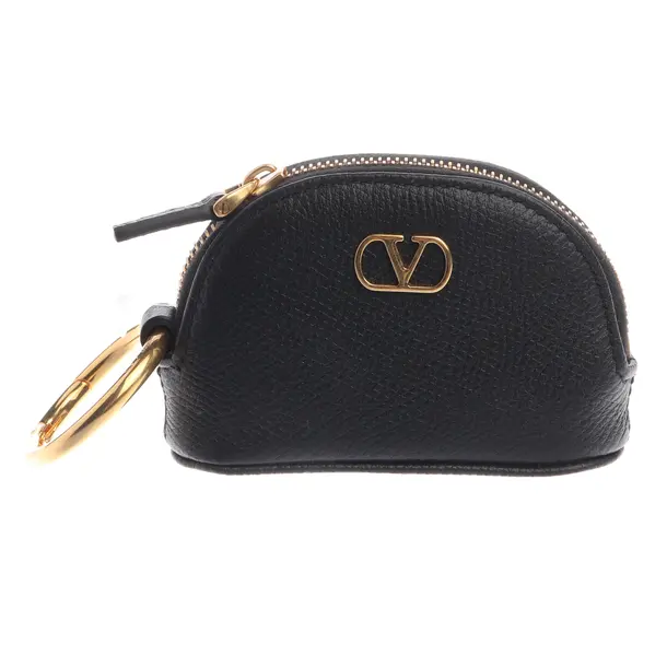Key Holder, in Black, Leather, Valentino