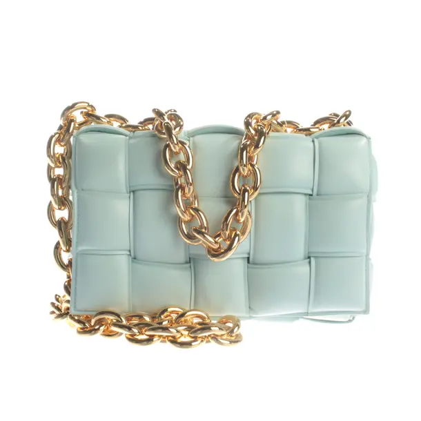 Schultertasche, in Hellblau, Leder, Bottega Veneta