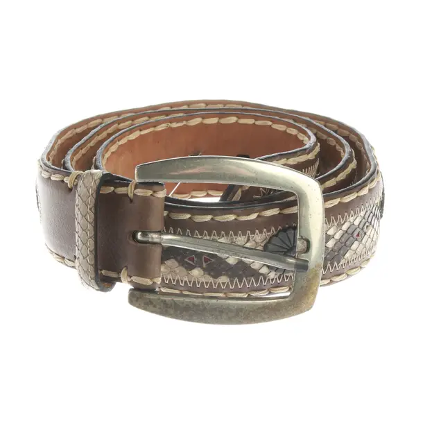 Belt, in Dark Brown, Leather, Fausto Colato