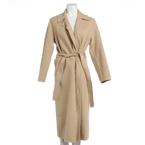Mid-Season Coat, in Light Brown, Wool, Closed