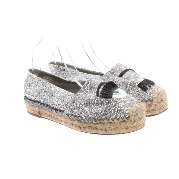 Espadrilles, in Silver, Chiara Ferragni