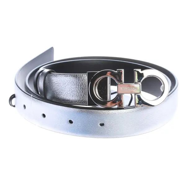 Belt, in Silver, Leather, Salvatore Ferragamo