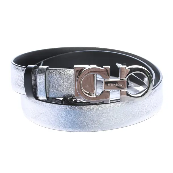 Belt, in Silver, Leather, Salvatore Ferragamo