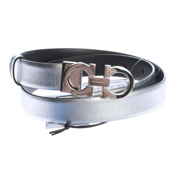 Belt, in Silver, Leather, Salvatore Ferragamo