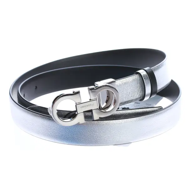 Belt, in Silver, Leather, Salvatore Ferragamo