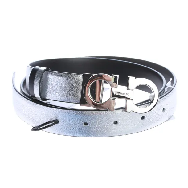 Belt, in Silver, Leather, Salvatore Ferragamo