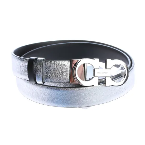 Belt, in Silver, Leather, Salvatore Ferragamo