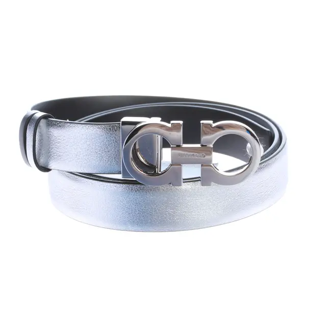 Gürtel, in Silber, Leder, Salvatore Ferragamo