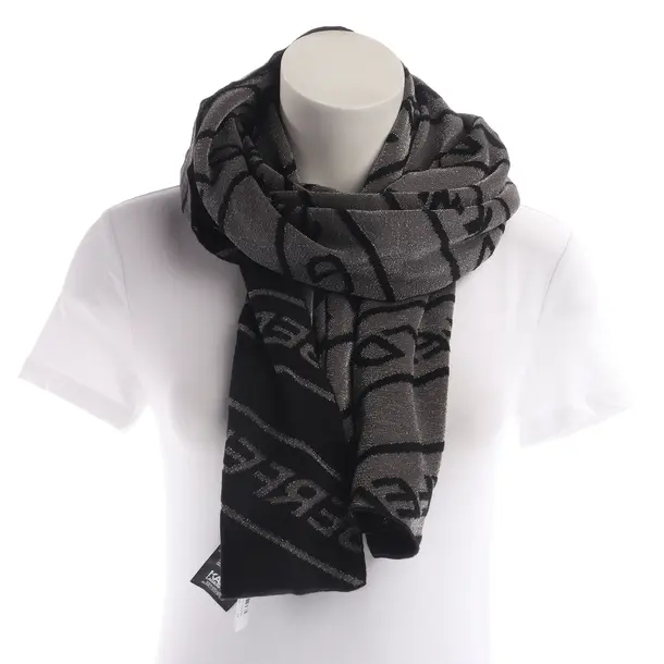 Schal, in Silber, Wolle, Karl Lagerfeld
