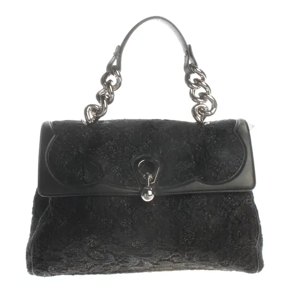 Handtasche, in Schwarz, Baumwolle, Ermanno Scervino