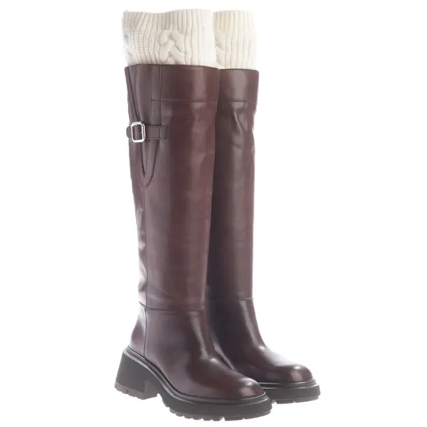 Overkneestiefel, in Dunkelbraun, Jimmy Choo