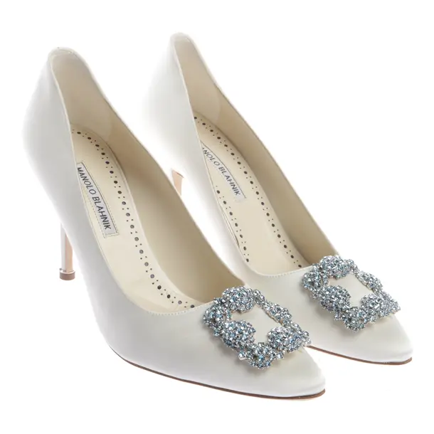 Pumps, in Weiß, Manolo Blahnik