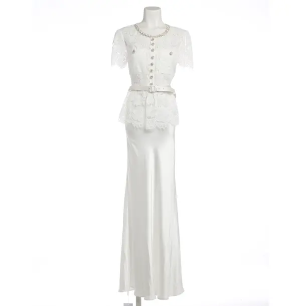 Abito da cocktail, in Bianco, Poliestere, autoritratto