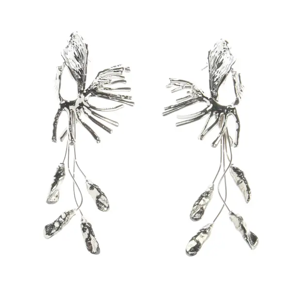 Earrings, in Silver, Metal (metallic, metallized), Dries van Noten