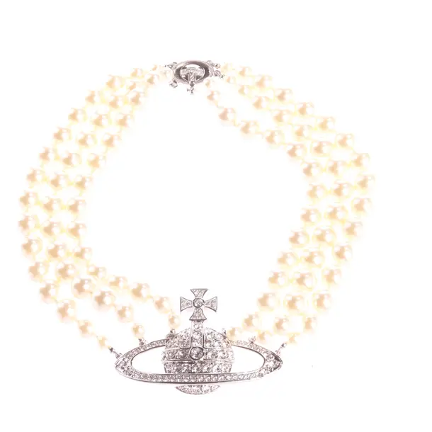 Collana, in Beige, Metallo (metallico, metallizzato), Vivienne Westwood