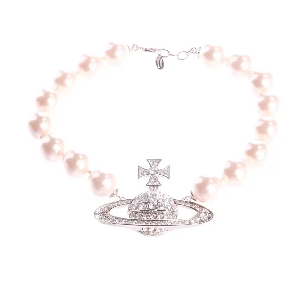 Halskette, in Beige, Metall (metallisch, metallisiert), Vivienne Westwood