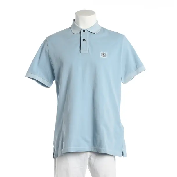 Poloshirt, in Hellblau, Baumwolle, Stone Island