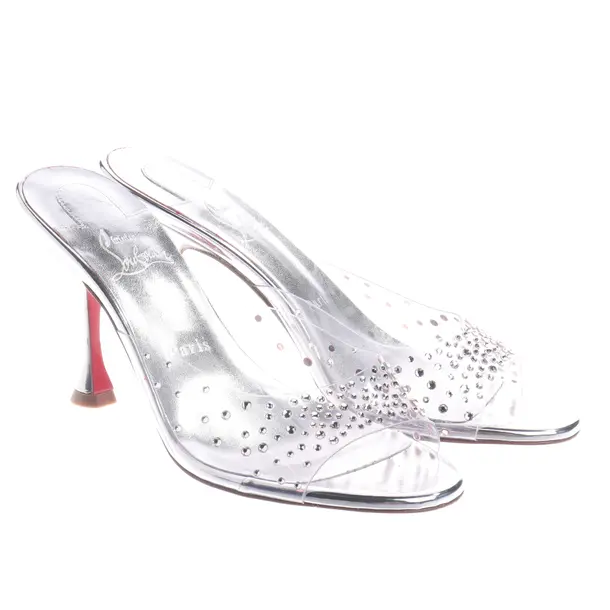 Heeled Sandals, in Silver, Christian Louboutin