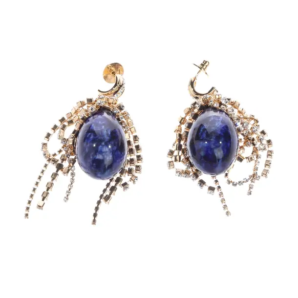 Earrings, in Navy, Metal (metallic, metallized), Chloé