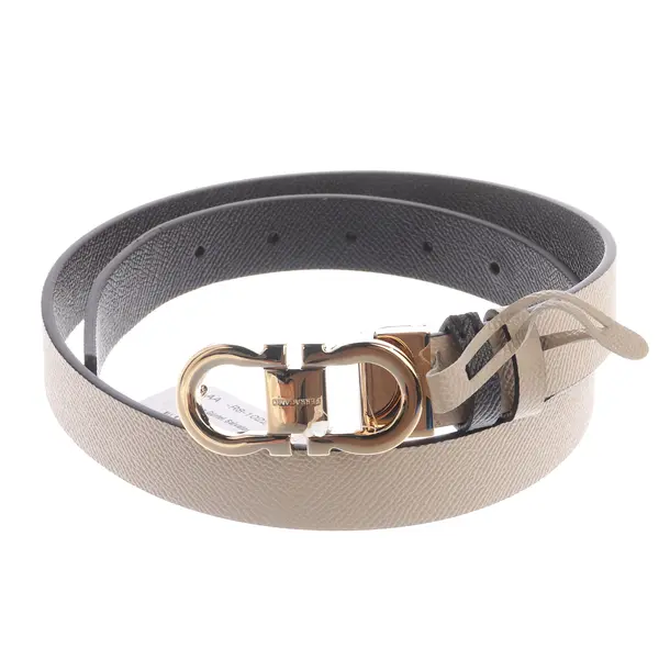 Belt, in Beige, Leather, Salvatore Ferragamo