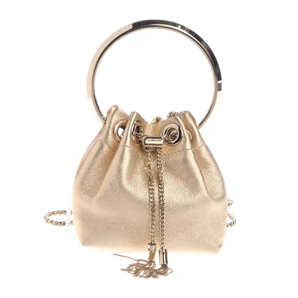 Evening Bag, in Gold, Leather, Jimmy Choo
