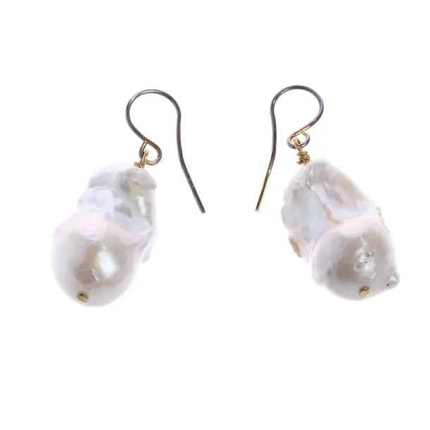 Earrings, in White, Metal (metallic, metallized), Jil Sander