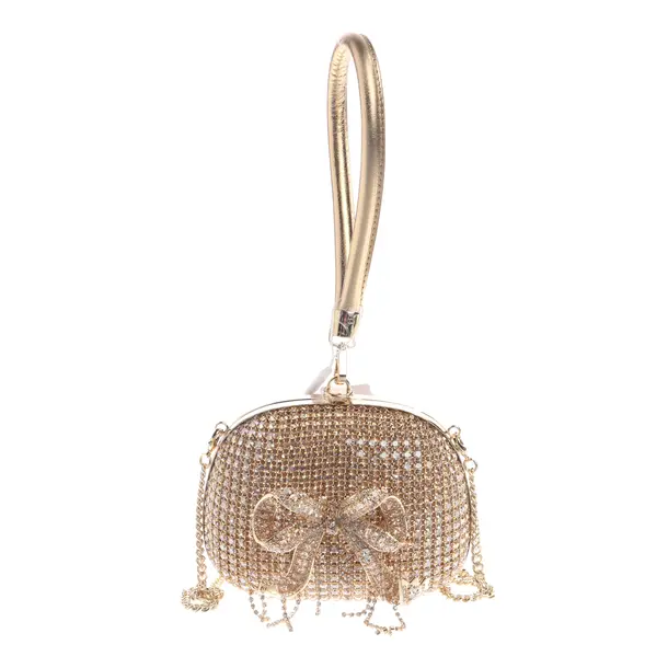 Abendtasche, in Gold, Metall (metallisch, metallisiert), self-portrait