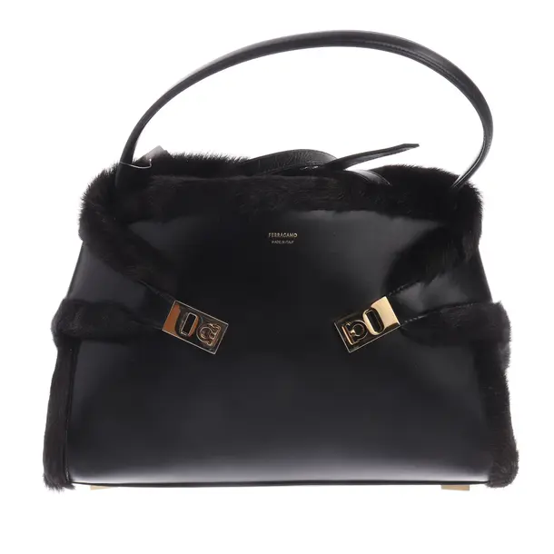 Handbag, in Black, Leather, Salvatore Ferragamo