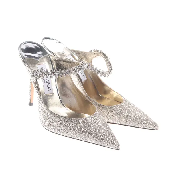 Hohe Pantoletten, in Gold, Jimmy Choo