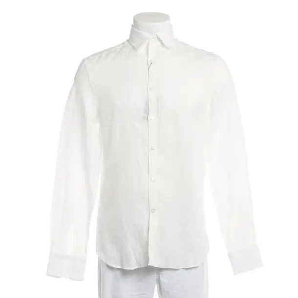 Shirt, in White, Linen, Canali