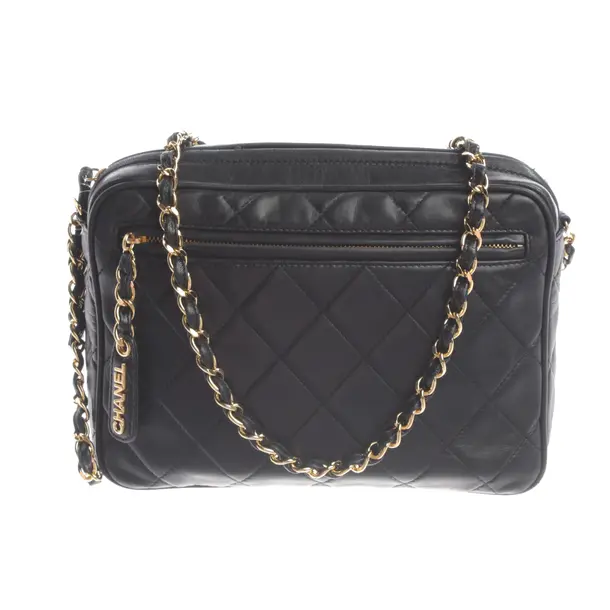 Shoulder Bag, in Black, Leather, Chanel