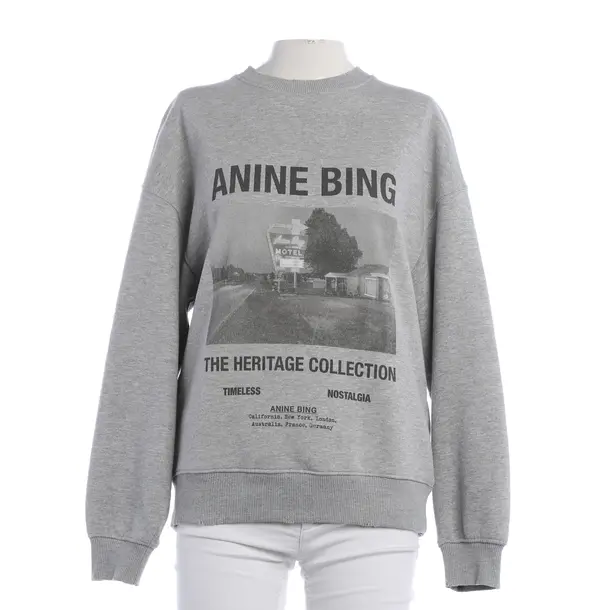 Sweatshirt, in Hellgrau, Baumwolle, Anine Bing