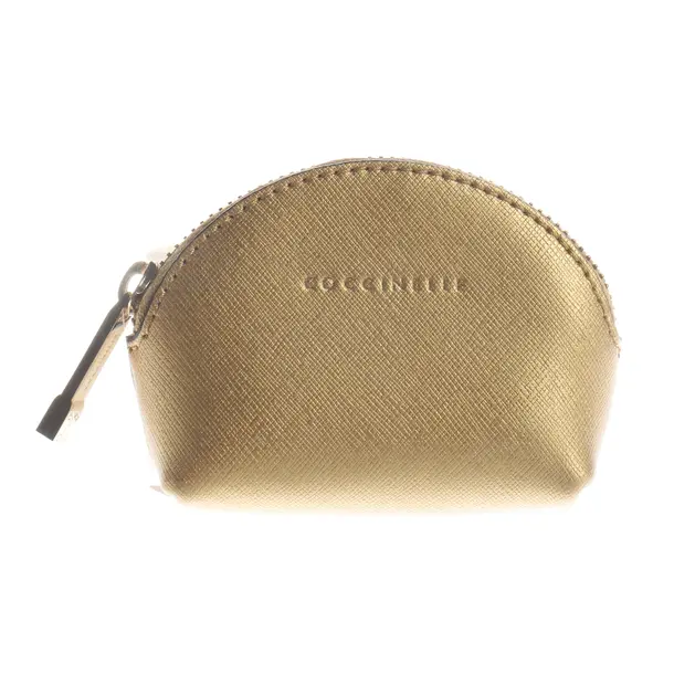 Kosmetiktasche, in Gold, Leder, Coccinelle