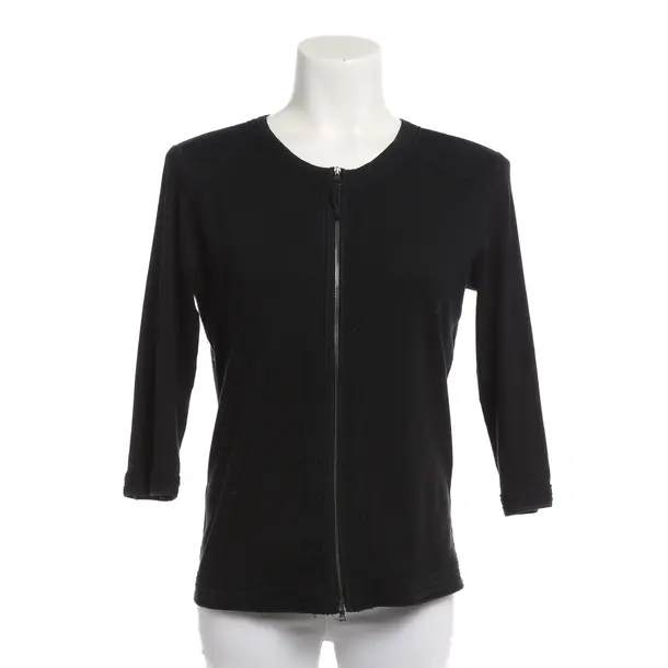 Zip-up Hoodie, in Black, Cotton, Marc Cain