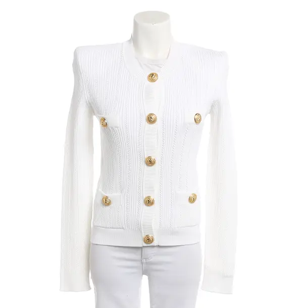 Strickjacke, in Cream, Viskose, Balmain