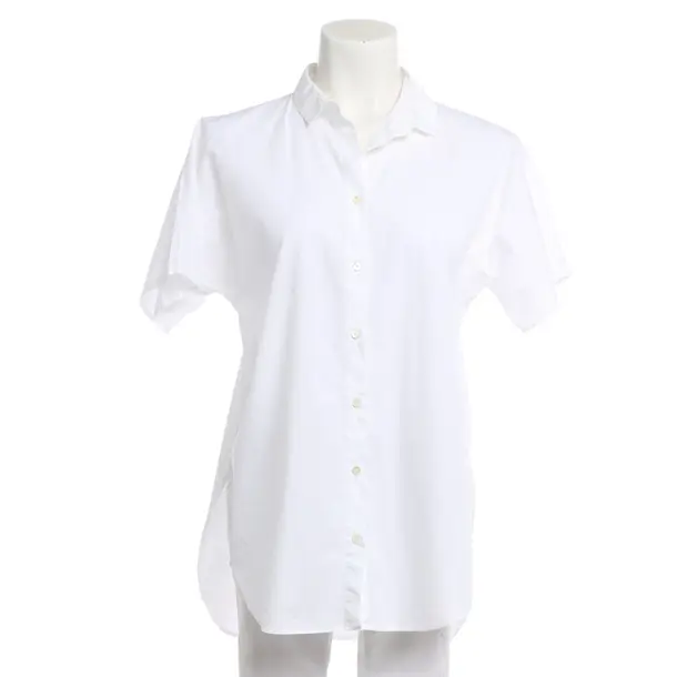 Blouse, in White, Cotton, Closed
