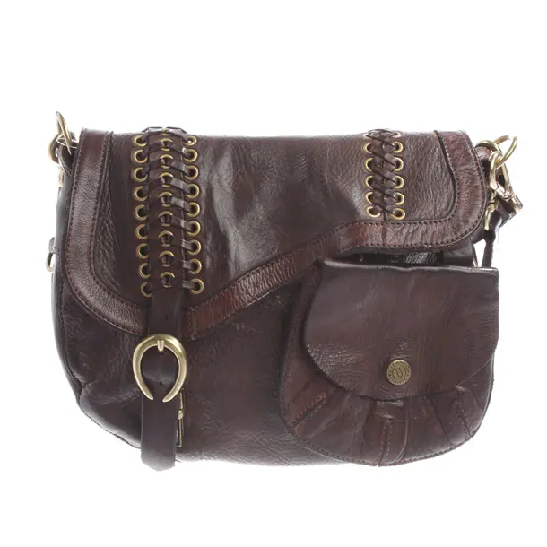 Schultertasche, in Dunkelbraun, Leder, Campomaggi