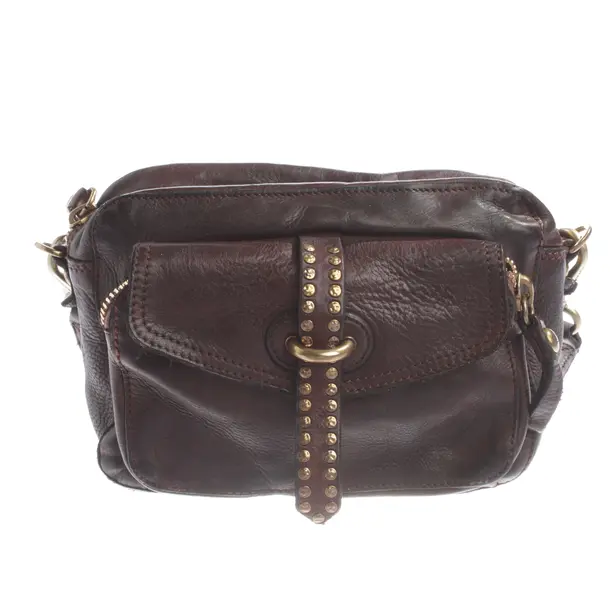 Schultertasche, in Dunkelbraun, Leder, Campomaggi