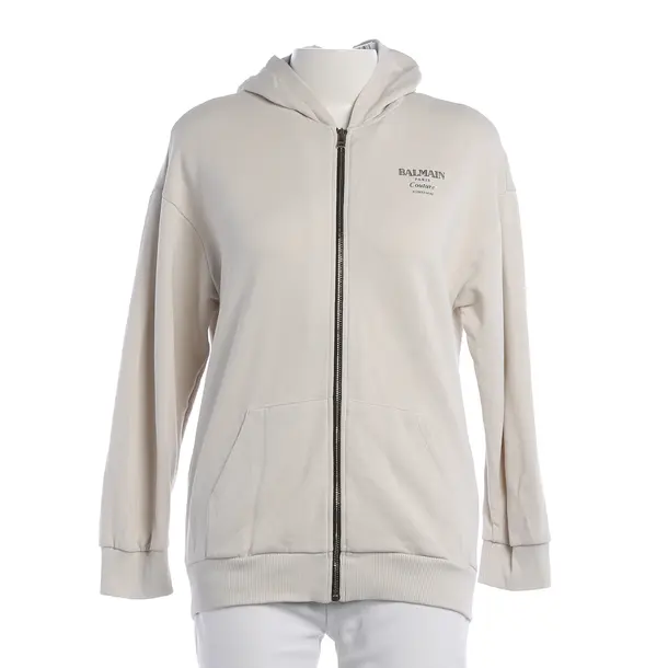 Sweatjacke, in Beige, Baumwolle, Balmain